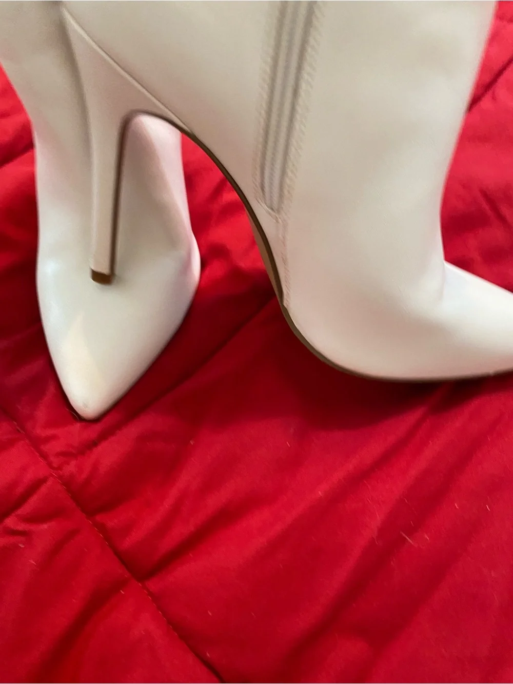 Charles David White studded Pointed Toe Stiletto Ankle Boots  7 concert party